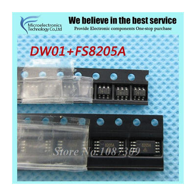 

100PCS free shipping DW01 FS8205A FS8205 lithium battery protection IC (50PCS* DW01 +50PCS* FS8205A ) new original