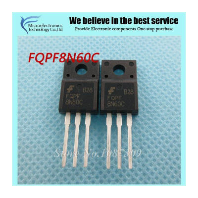 

20pcs free shipping FQPF8N60C 8N60C 8N60 600V 8A MOSFET N-Channel transistor TO-220F new original