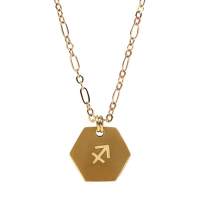 

SURPRESA V Zodiac Necklace Plated Golden Pendant Constellation Necklace Astrology Choker
