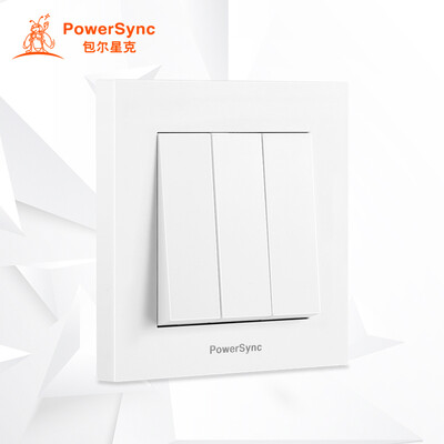 

Бауэр звезда г (PowerSync) ASWSCGS3T9 три отверстия настенный выключатель 86 панели на выходе пять отверстий дверной переключатель единый контроль двойной простой белый