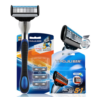 

YINGJILI Razor Manual Razor US imports 5 Layers Razor Blades Safty Shaver for Man Care
