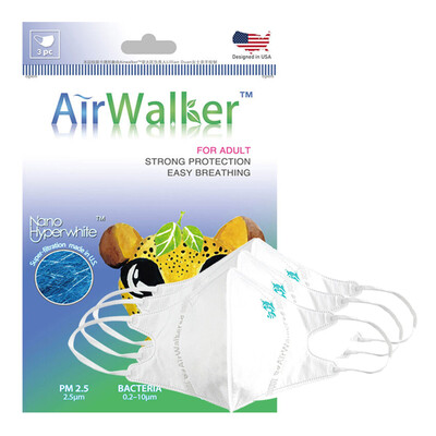 

Американский импорт свежего Уолкер Airwalker фильтр для взрослых защитных масок унисекса анти-туман и дымка РМ2,5 типа уха установлен 3