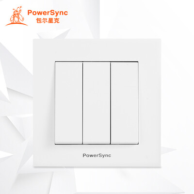 

Бауэр звезда г (PowerSync) ASWSCGS3S9 три отверстия настенный выключатель 86 панели на выходе пять отверстий дверной переключатель единый контроль двойной простой белый
