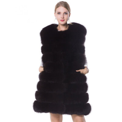 

SARSALLYA 100 real fox fur coat Russian natural fox fur vest women winter long fox fur vest fashion detached fur vest