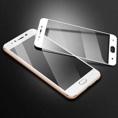

[Две части] отличная OPPO R9s закаленная пленка / трехмерная поверхность полный охват стекло плёнка мягкий край разрушение / защита телефона пленка белый