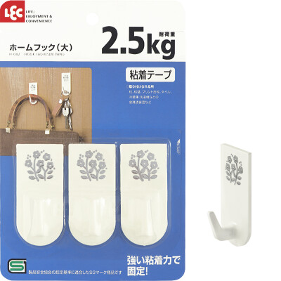 【Jingdong Supermarket】 Japan Ligu (LEC) H-003 Paste-type hook bearing 2kg medium 3 installed bathroom bathroom kitchen stickers