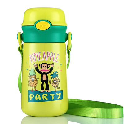 

Mouth monkey (Paul Frank) children's insulation cup with straw children's cups stainless steel baby children's insulation pot student cup 340ml pink PFD008