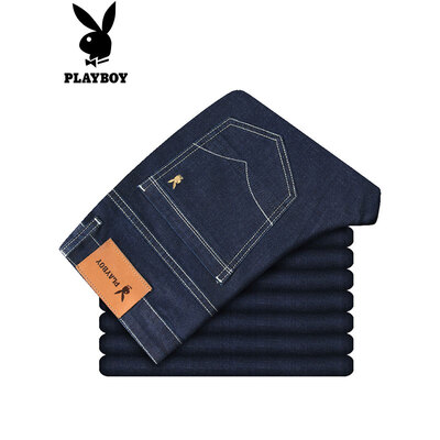 

PLAYBOY Playboy Jeans Мужские летние мужские джинсовые брюки с эластичными трусиками 17141085 Platinum Munich 32 (2 фута 5)