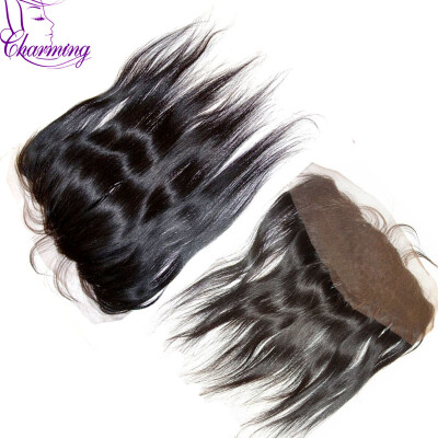 

13x4 Lace Frontals With Baby Hair Brazilian Body Wave Human Hair Pre Plucked Swiss Lace Frontal Closures With Bleached Knots