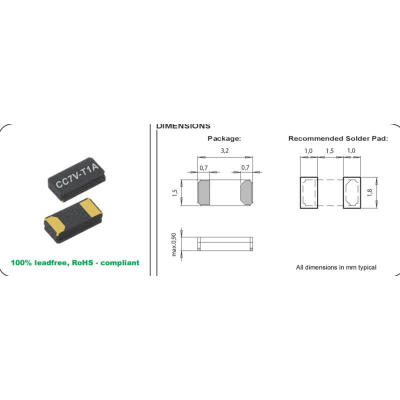 

CC7V-T1A MICRO 32.768K 32.768KHZ 12.5pf 20ppm