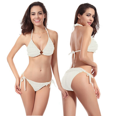 

Swimwear mini Ruffled Top and Bottom Sexi Photo Wholesale Women's Hot Selling Bikini