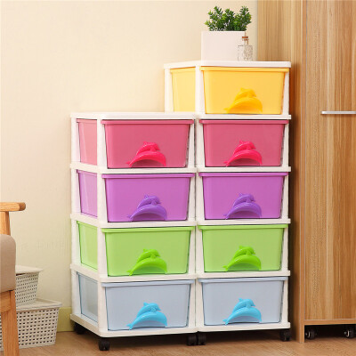 

Jingdong Supermarket] also Ya plastic finishing box simple storage box box storage toys four layers 80L