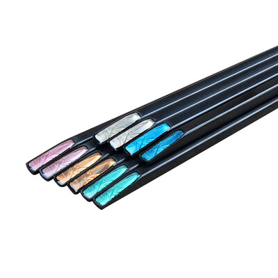 

East chopsticks chopsticks stainless steel mold chopsticks 5 pairs of sets of days cut bamboo leaves 5 colors H807