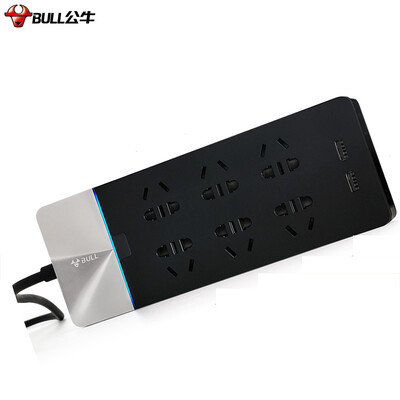 

Bull (БЫК) GN-H406U новой национальный стандарт розетка / розетка Антипомпажная / Интеллектуальная вставленная строка / коммутационная панель / монтажная плата / перегрузка управления полосой 6 Общей полная длина 3 м