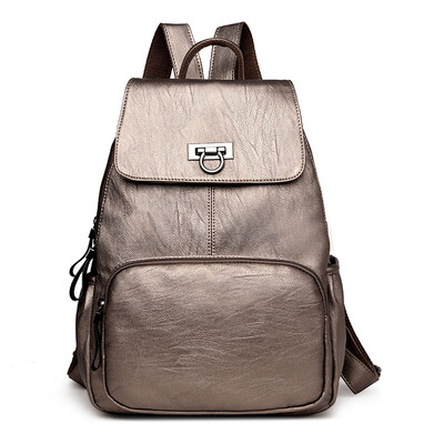 

Fashion Women Genuine Leather Backpacks For Teenage Girls Designer High Quality Sheepskin Backpack School Bags Mochilas Mujer