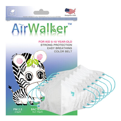 

Freshwalker Airwalker US imported filter child protective mask 25-5 years old double protection type Anti-PM25 anti-fog ear strap 3 package