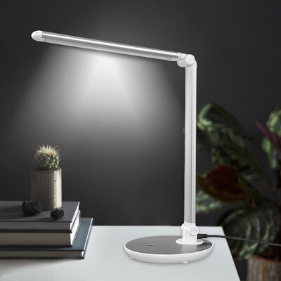 

NVC lighting LED desk lamp learning reading desk lamp student bedside lamp touch four gear dimming EDT9011 silver