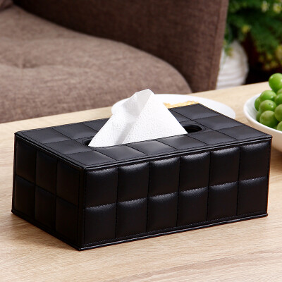 

Ou Runzhe tissue box sheepskin pattern black rectangular roll paper towel paper towel storage box