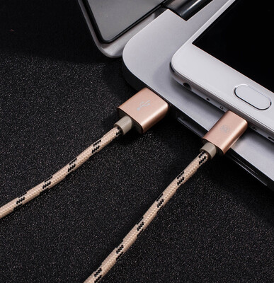 

MK Micro USB Cable Braided Wire Metal Shell Gold-plated Connector Android USB Data Cable for Samsung Sony Xiaomi Huawei