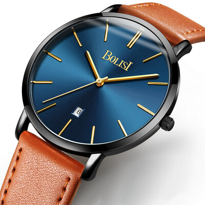 

BOLISI 8245 Мода Ultra Thin Big Dial Кварцевые наручные часы с датой для мужчин