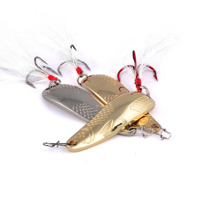 

1pc Ложка Lure 20g-10g Металлическая рыбалка Приманка Серебро / Золото Цвета Ложка Приманка Лошадь Красный / Серебряный Крюк Нападающие Баса