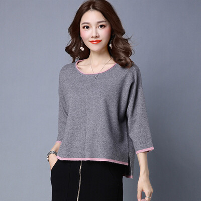 

A morning 2017 autumn sweater woman long sleeves sweet loose large size suit sweater S63Z0010A11JM gray all