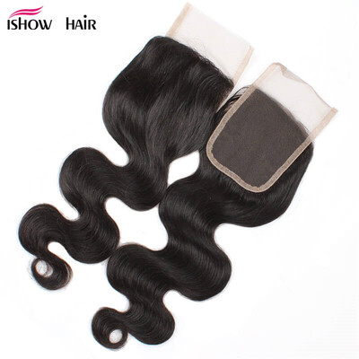 

Хорошее качество Virgin Peruvian Body Wave Lace Closure4 * 4 Дешевые необработанные человеческие волосы без волос / середина / три части кружева закрытие