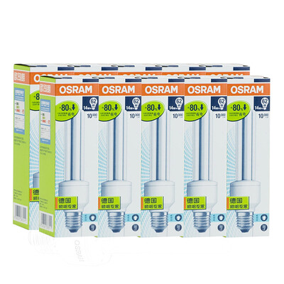 

OSRAM OSRAM T3 стандартные энергосберегающие лампы 14W теплый белый E27 (десять загруженных)