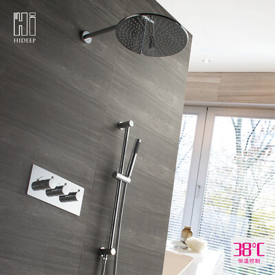 

HIDEEP Luxury Sanitary Ware Shower Faucet Thermostatic Rain Shower Set
