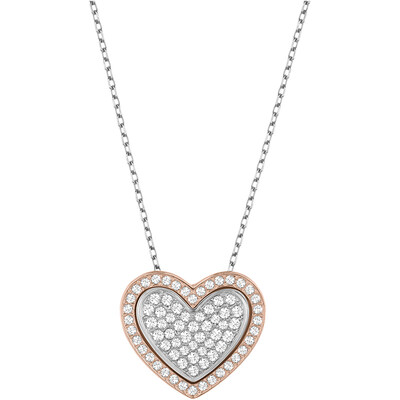 

SWAROVSKI Swarovski родием кристаллическое ожерелье двойного сердца 5276397