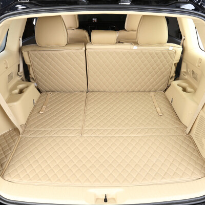 

Huashi Toyota Highlander trunk mat 2015 new Highlander surrounded by car leather back box mat 7 seat dedicated Highlander special tail box mat three sets of champagne meters