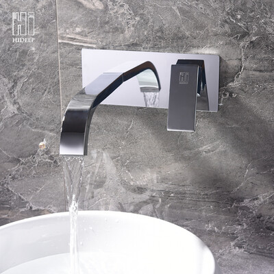 

HIDEEP wall-mounted Bathroom faucet square brass Face plate faucet faucet