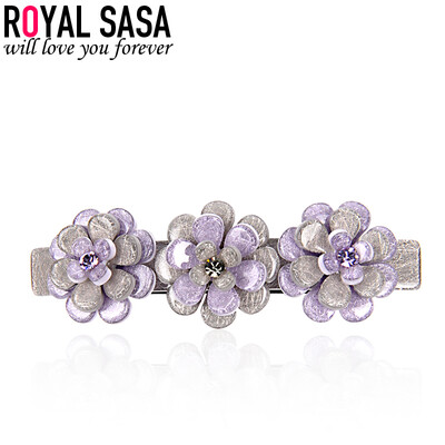 

Royal Sasa Royalsasa headdress hair accessories horizontal folder spring clip tray top clip Horsetail Acrylic imitation crystal gray purple