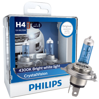 

Philips PHILIPS crystal light of the new silver warrior H4 upgrade car light bulb 2 package color temperature 4300K