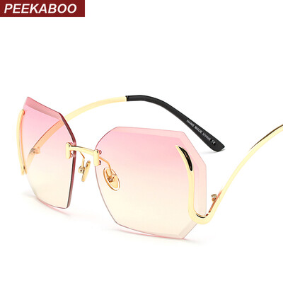 

мода винтаж rimless очки новой женщины высокого качества с уклоном в rimless солнцезащитные очки дамы розовые очки