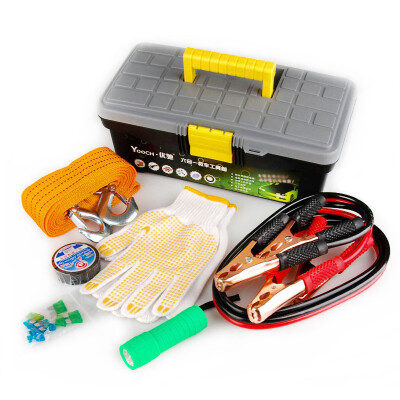 

Yooch emergency rescue 6-in-1 car kit (tow rope battery flashlight glove fuse electrical tape