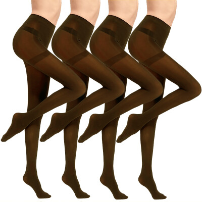 

Langsha stockings female spring&autumn through velvet pantyhose high elastic legs sexy bottom socks four pairs of coffee color four pairs of double