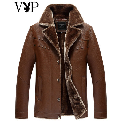 

Playboy guest 2017 men's autumn and winter fur coat with a velvet business casual PU leather jacket man