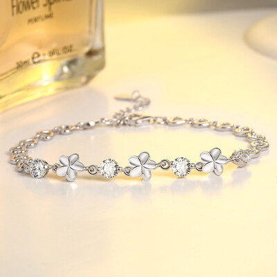 

T400 S925 серебряный браслет подарок женский корейской моды браслет день рождения Clover глупо