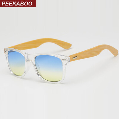 

Peekaboo мужчины из бамбука, очки женщин транспарентных четких розовый сине - желтый древесины солнцезащитные очки с дешевой реаль
