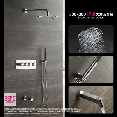 

HIDEEP Three function thermostatic shower set rain shower faucet