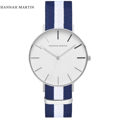 

HANNAH MARTIN Women Casual Watch Ladies Nylon Simple Clock Top Brand Mens Sport Watches