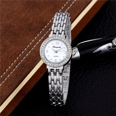 

Luxury Fashion Brand Women Silver Watch Stainless Steel Fashion Ladies Commercial Watches Fashion Dress Watch Elegant Rhinestone C