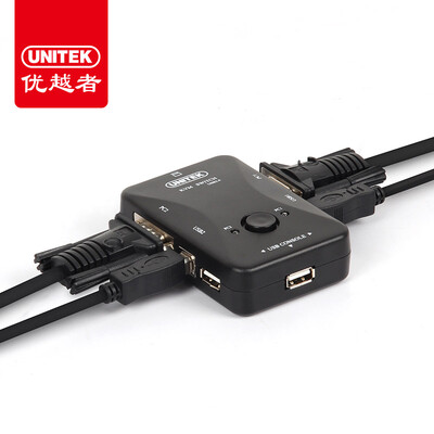 

(UNITEK) vga switcher 2 in 1 out of 1.5m manual KVM video switcher desktop notebook monitor vga converter with original line U-8709ABK