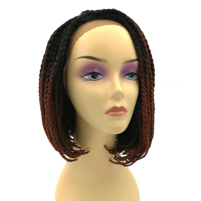 

Lace Front Human Hair Bob Wigs For Black Women Braiding Ombre Color Straight Heat Resistant Hair