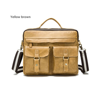 

DALFR Genuine Leather Men Shoulder Bags 1618 Inch Cowhide Handbags Casual Style Messenger Bags for Men Crazy Horse Leather