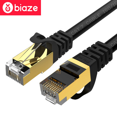 

BIAZE супер семь кабелей 3 м чистая медь позолоченный двойной экранированный компьютер широкополосный 10 гигабит готовые кабельные сети кабельная сеть высокоскоростной интернет-кабель WX5-черный