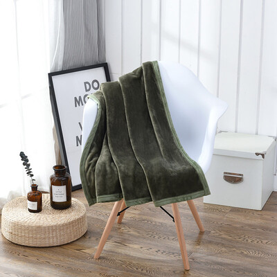 

Yingxin textile mink velvet leisure blanket padded coral fleece blanket nap air-conditioned blanket flannel blanket towel khaki 130 150cm