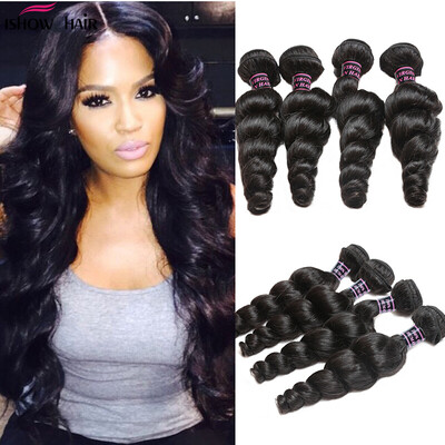 

Ishow Unprocessed Virgin 8A Malaysian Hair Malaysian Loose Wave 4 Bundles Loose Curly Virgin Hair 100 Virgin Human Hair Weave