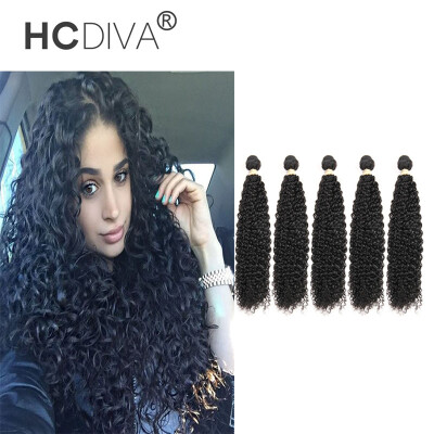 

HCDIVA Brazilian Kinky Curly Virgin Hair Kinky Curly Hair Top Grade Virgin Unprocessed Human Hair 5 Bundles Virgin Brazilian Hair